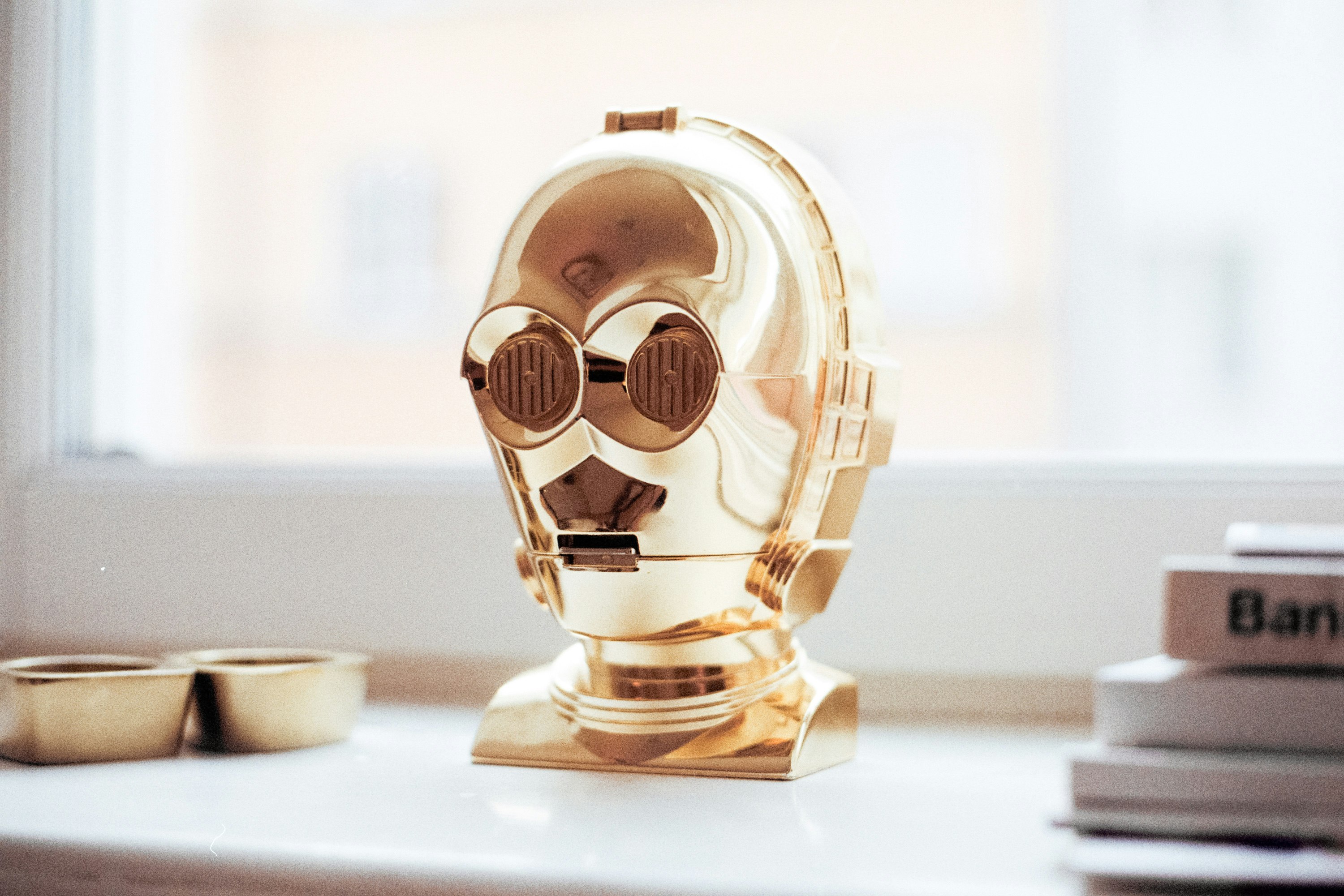 C-3PO decor on white surface